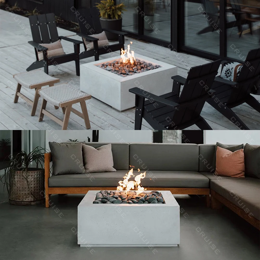 كروز مربع معدن الخشب/الغاز/الكحول/التفتيت/الكترونية كبيرة فيلا في الهواء الطلق الديكور موقد بون 800 مللي متر حفرة معدنية قائمة بذاتها