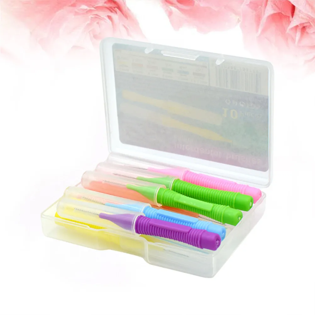 

1Set Interdental Brushes Assrt Color Comfortable Grip Portable Oral Care Tool Food Debris Remover Floss Brush Food Debris