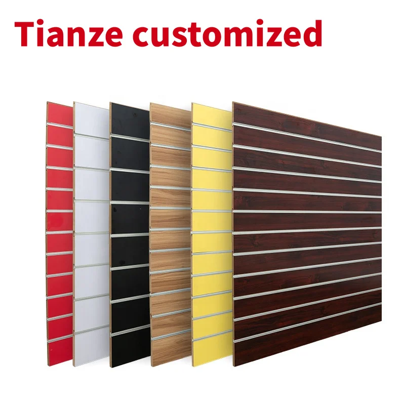 (customized)Moisture-Proof MDF Slatwall with Melamine Surface Slatwall Display 1220*2440*15/18mm MDF Board Fibreboards