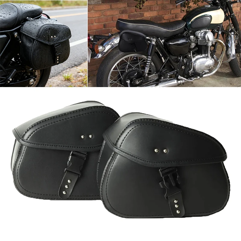 

Универсальные мотоциклетные седельные сумки, кожаные боковые сумки, боковой инструмент, багажный пакет, водонепроницаемый для Harley BMW Yamaha, аксессуары для мотоциклов