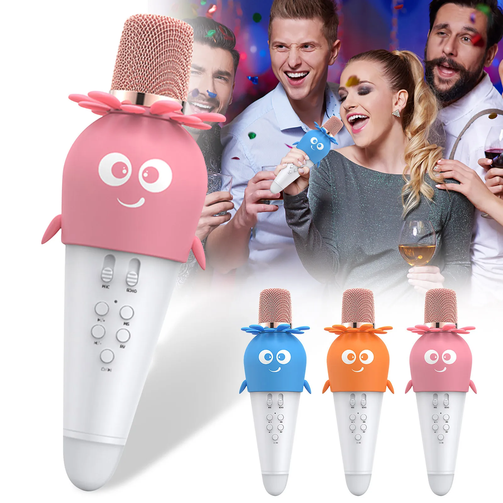 

Microphone Kids Gifts Bluetooth with Speaker Smart Accessory Wireless Karaoke Mic Light-weight Handheld Wholesale Portable