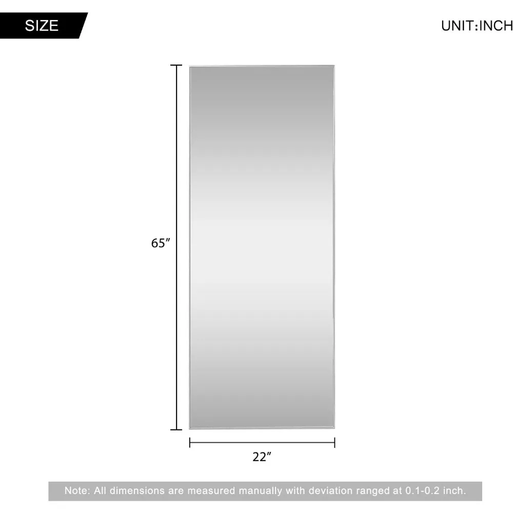 Напольное зеркало в полную длину, 65x22 дюйма, большая фотолампа, прислоненная к стене, для спальни