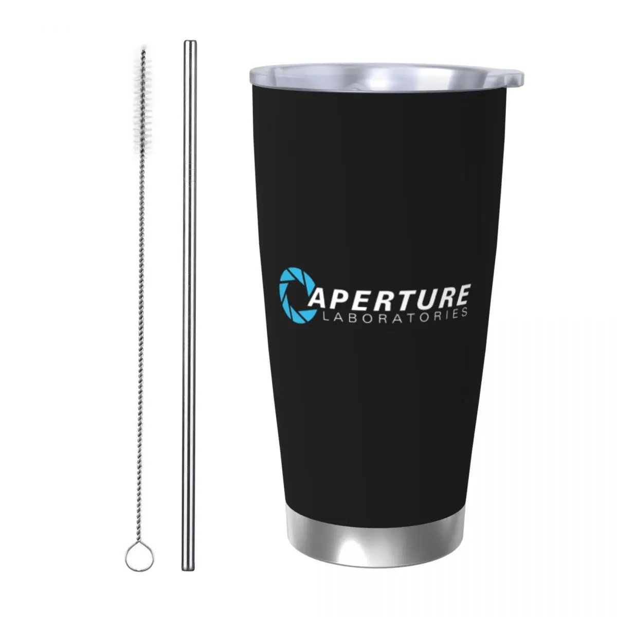 Aperture Science Laboratories Portal Stainless Steel Tumbler Vacuum Insulated Mug Thermal Cold Cup Straws With Lid 20oz