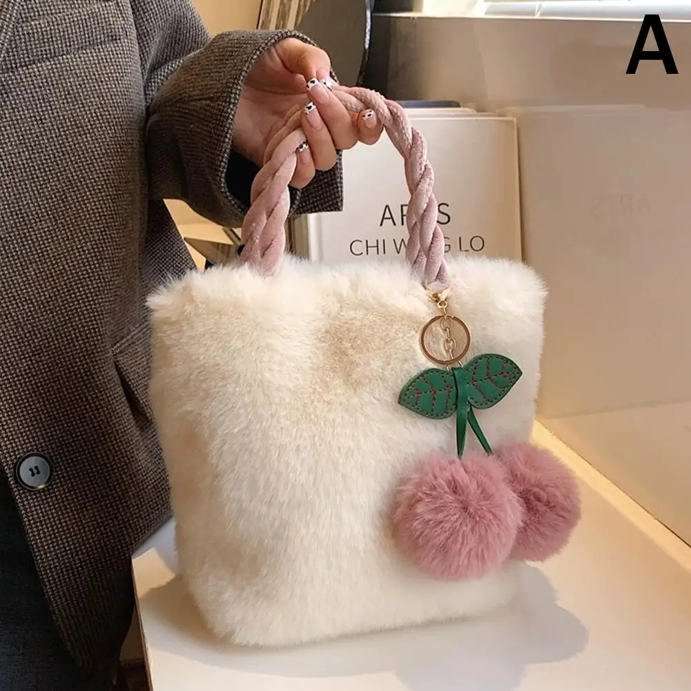 Women\'s Plush Handbag New Autumn And Winter Fashionable Warm Shoulder Bag Large Capacity Soft And Comfortable Versatile Cute Bag