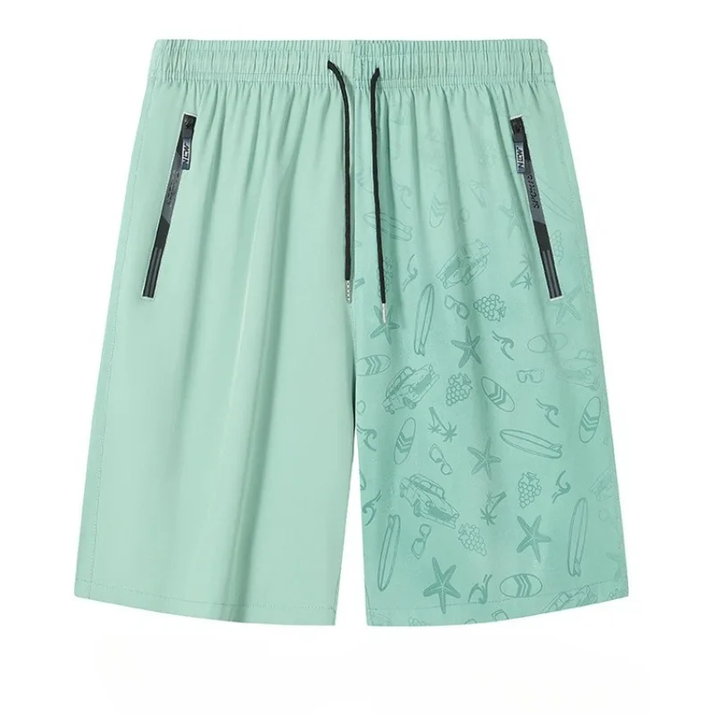 High Quality Novelty Water Sensitive Hidden Print Men Swim Trunks with Zipper Side Pockets Knee-Length Surfing Beach Outdoor