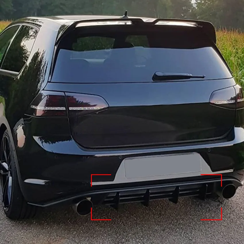 

For Volkswagen Golf 7.5 GTI 2017-2020 Wind Blade Rear Diffuser Lip Spoiler Gloss Black