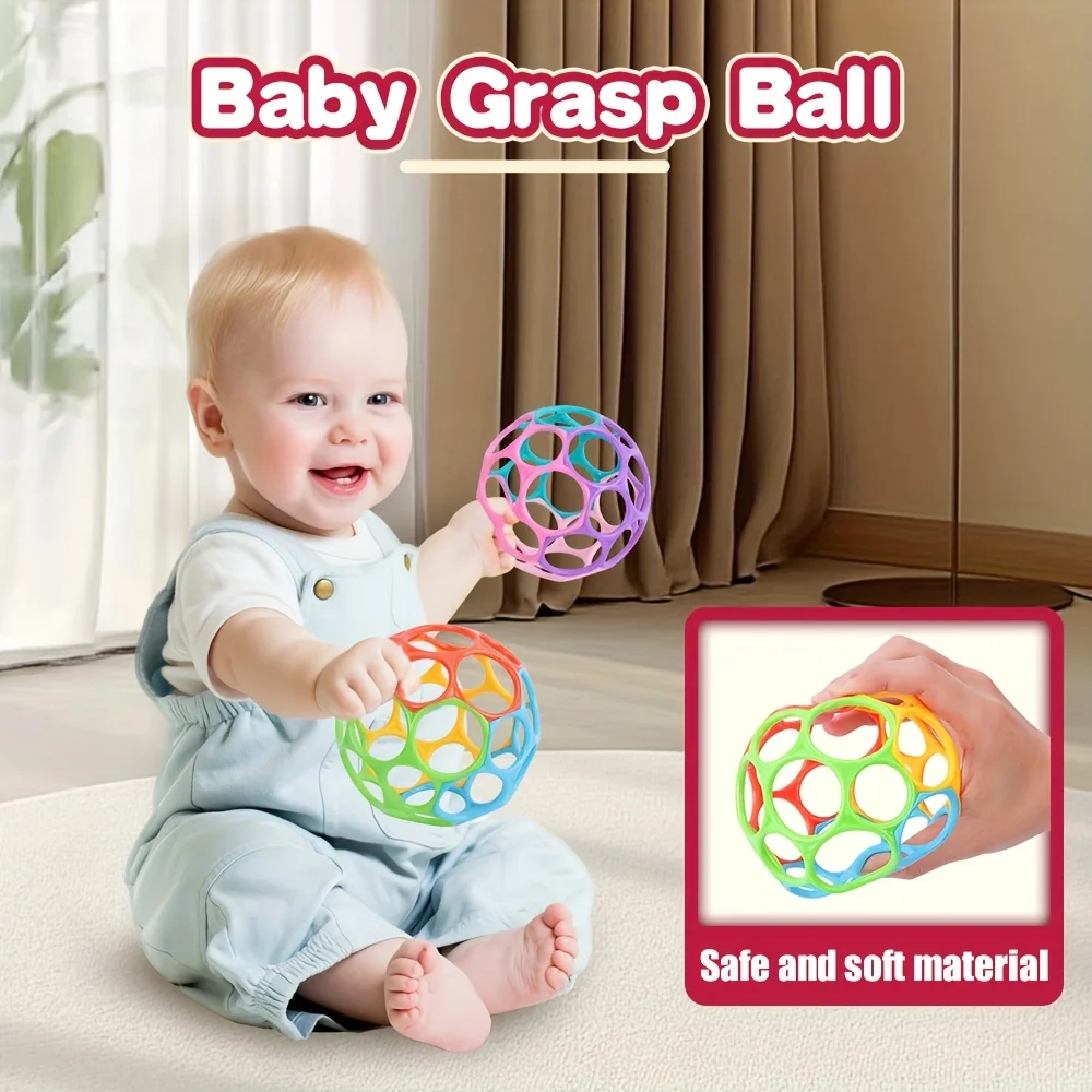 Four-color Combination Hand-grasping Ball for Children,Gripping Toy with Hollow Design To Help Children Develop Better Grasping