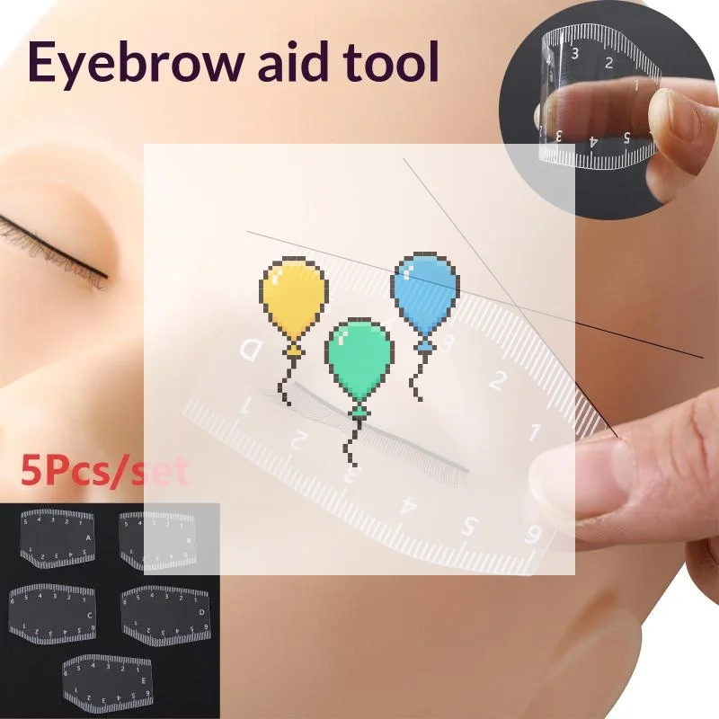 5Pcs Eyebrow Shaping Stencil Kit Multi-Style Eyebrow Stencil Ruler Set For Microblading Permanent Makeup Artists And Beginners