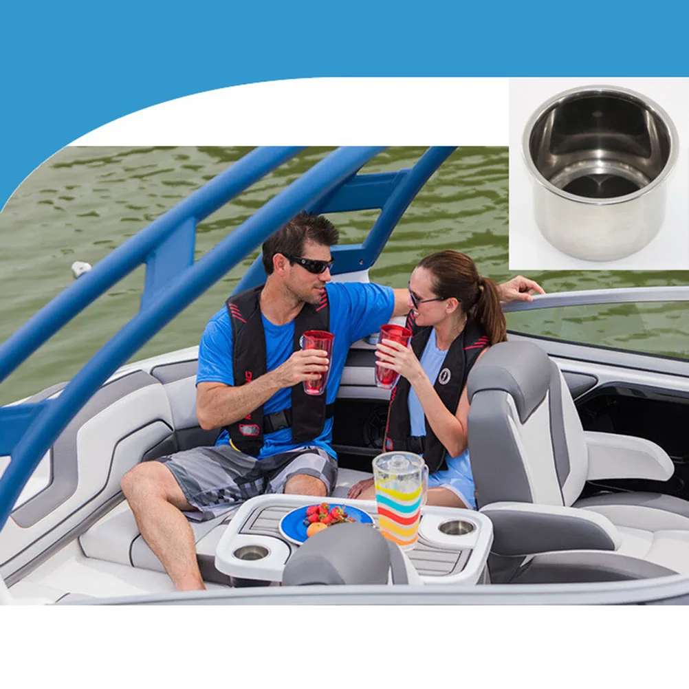 

2Pcs Car Cup Holder Drink Bottle Stainless Steel Support Water Bracket Mount RV Boat Marine Camper Trailer Motorhome Easy