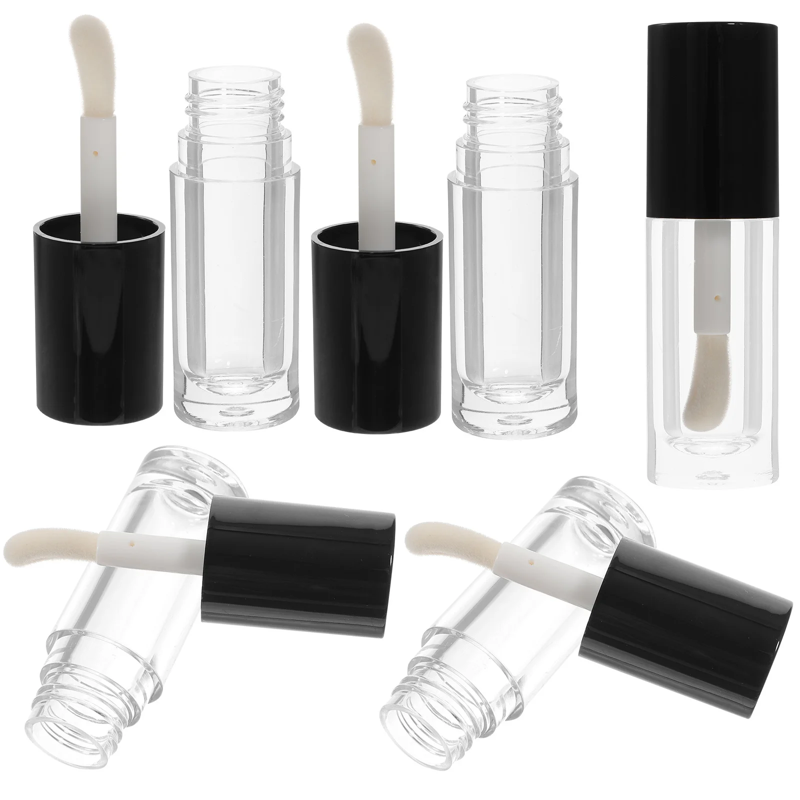 5Pcs 클리어 립글로스 튜브 6Ml 빈 미니 용기 립밤 오일에 적합 DIY 리필 여행 휴대용 세련된 투명