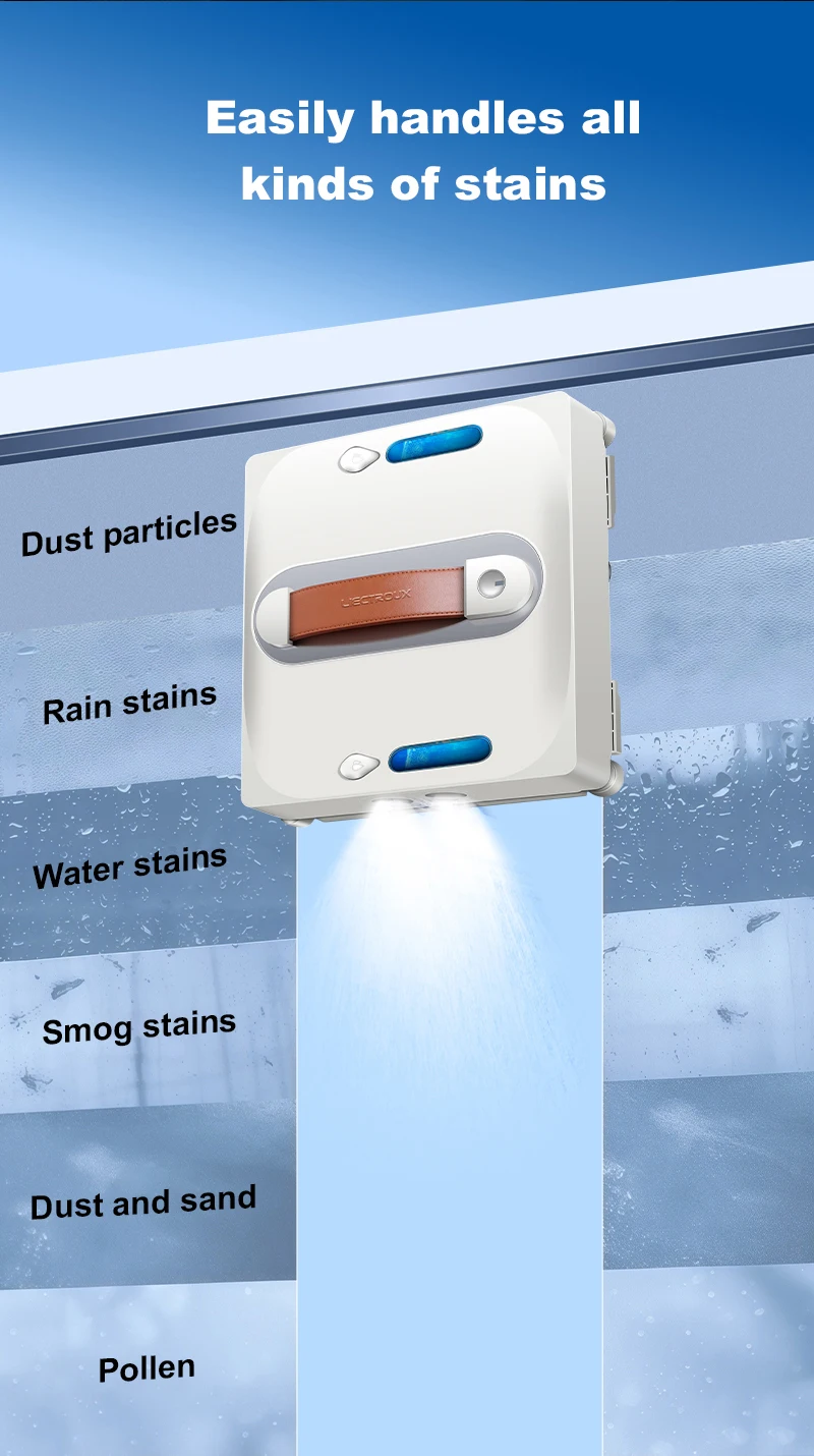 Window Cleaning Robot Liectroux S11, 4-Way Water Spray, 9000PA,Home Glass Floor Wall Tiles Cleaner Robot, Floating Scraping Tech