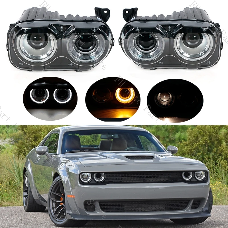 

Передний бампер автомобиля с двумя лучами, фара для Dodge Challenger 2015 2016 2017 2018 2019 2020 2021