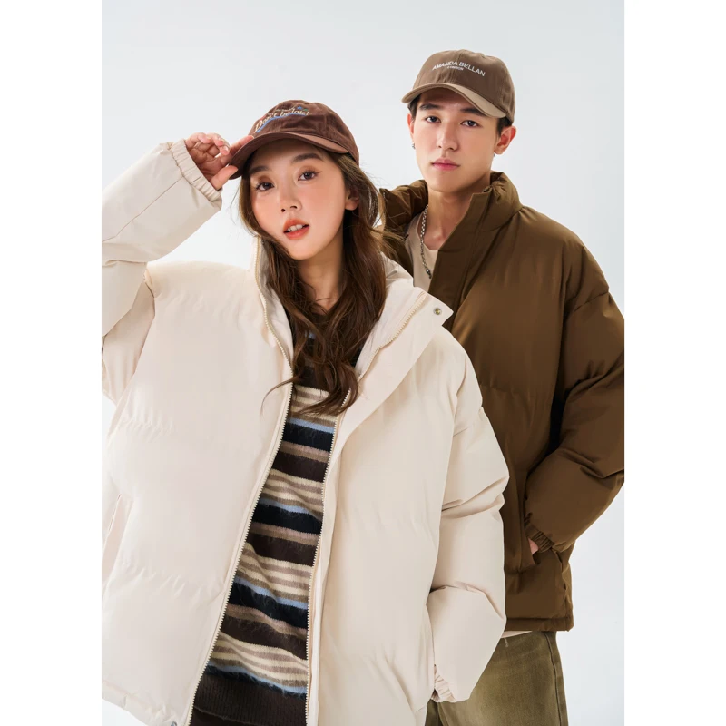 2025 Winter Parka Coat Men Thicken Warm Winter Coat Hooded  Parkas Pure Casual Overcoat Outdoor Couple Clothes Coats Jackets