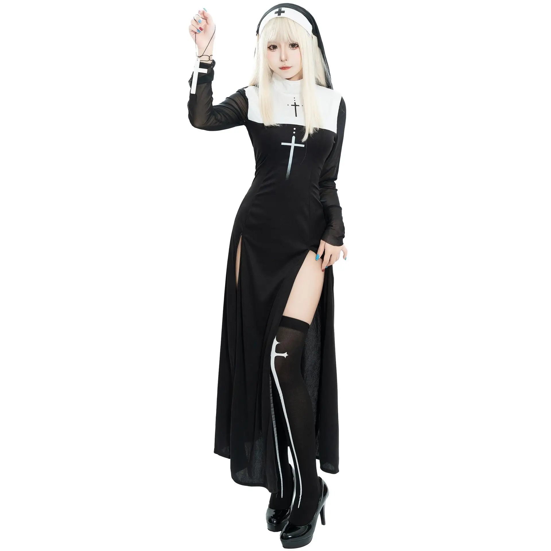 

SXL Nun Costume loween Performance Suit Women's Traditional Ethnic Stage Costume No Brand Registered Trademark