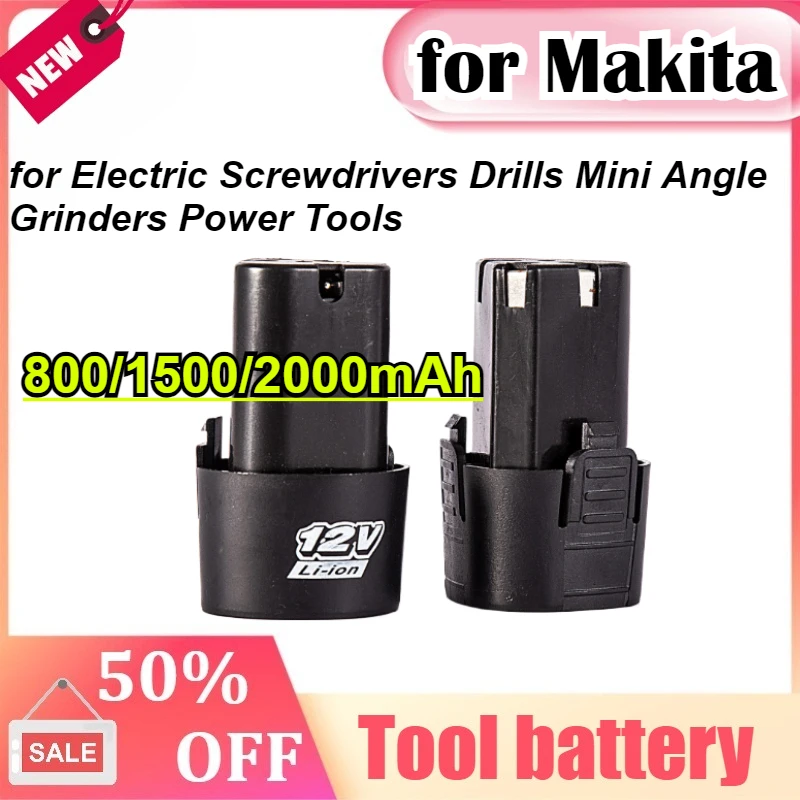 

12V for Makita Electric Screwdrivers Drills Mini Angle Grinders Power Tools with Charger New Lithium-ion Rechargeable Battery