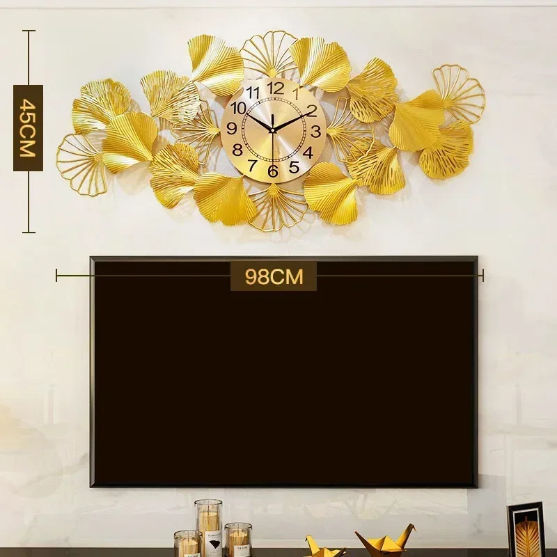 Kitchen Luxury Clock Wall Art Mural Mechanism Digital Simple Fashion Chinese Wall Watch Fashion Reloj De Pared Home Decoration