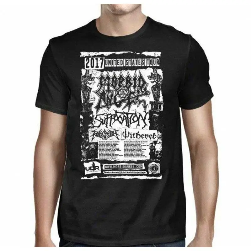 تي شيرت Morbid Angel مواعيد جولة الاختناق M L XL 2XL رسمي جديد JSR Merch