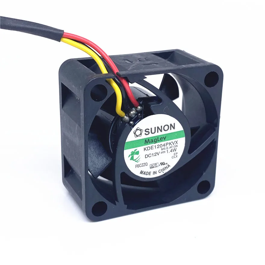 SUNON-Server Cooling Fan, Fonte de Alimentação, Ventilador Axial, 3Pin, 40mm, 4cm Fan, KDE1204PKVX, DC12V, 1.4W, 40mm, Novo estoque