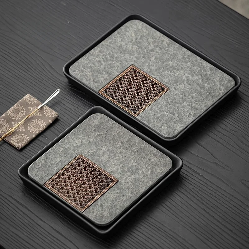 

Маленький поднос для чая Wujinshi, керамическая основа, бытовой поднос для хранения воды, поднос для сухого заваривания, чайный сервиз кунг-фу, чайный столик, подшипник