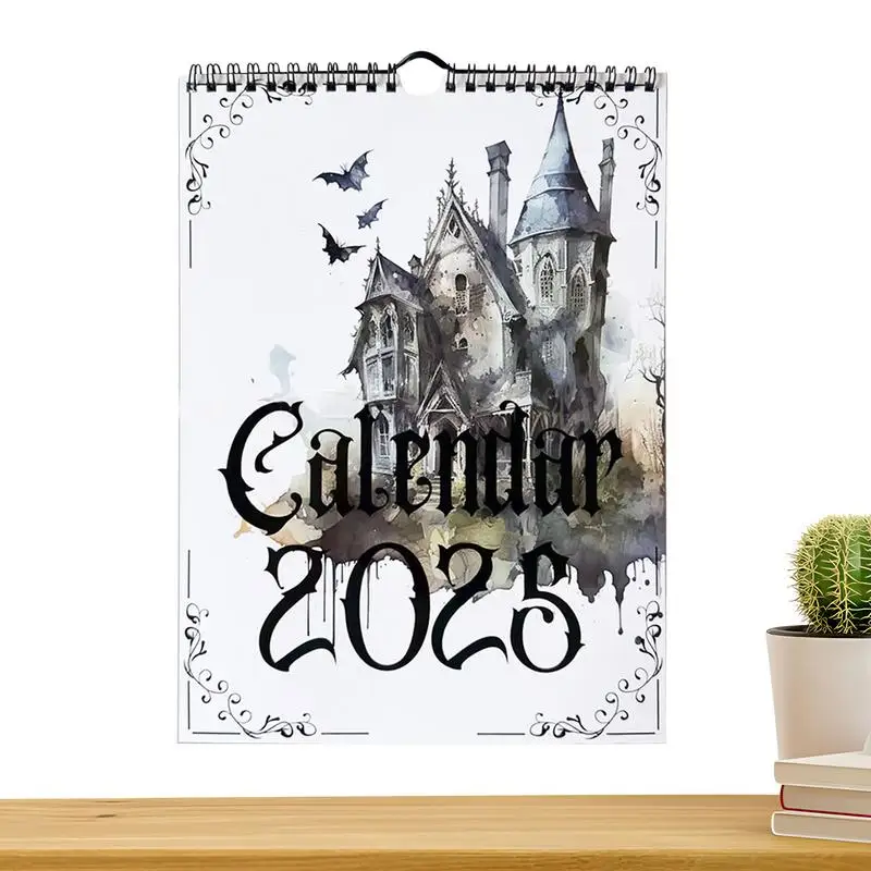 Desk Calendar 2025 Monthly Desktop Calendar Gothic 11X9Inches 2025 Wall Calendar Daily Planner Ruled Blocks Detective Calendar