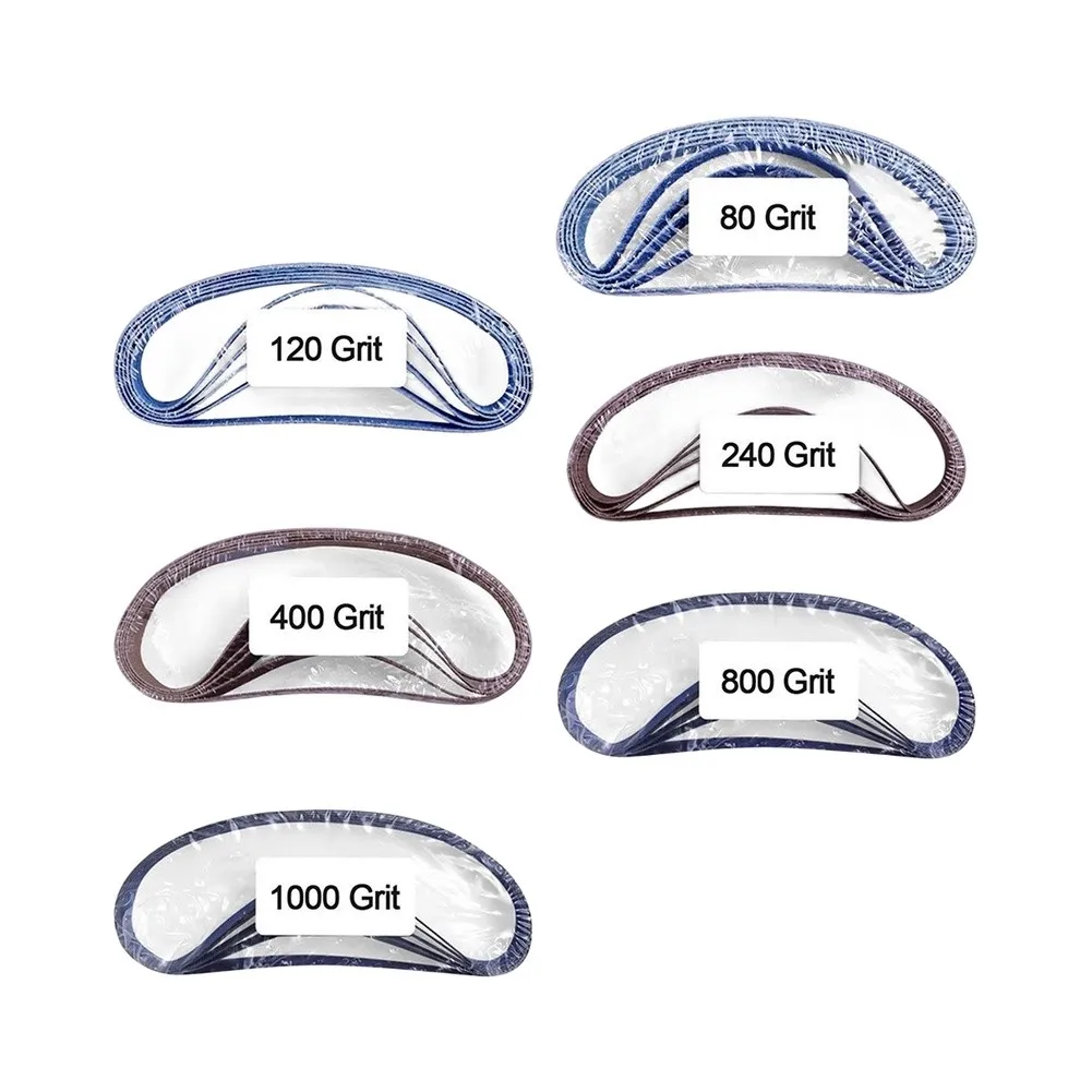 30 Piece Replacement Abrasive Belt Set 3/4 x 12 Inch for Tool Grinders Featuring Zirconia Alumina and Silicon Carbide Grits