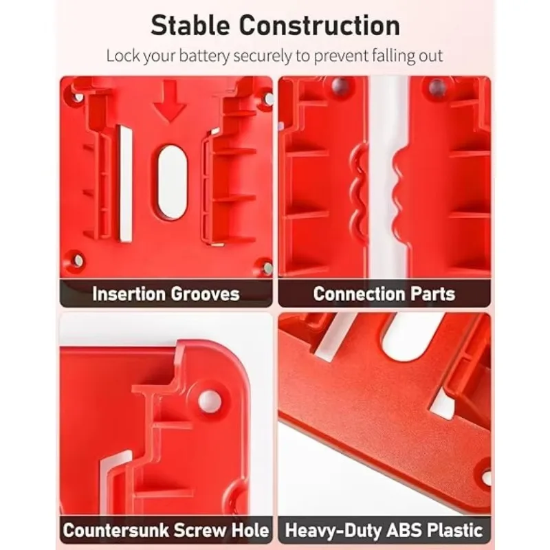 1/2pcs Machine Holder Battery Storage Rack for Milwaukee 14.4V 18V Li-ion Battery Wall Mount Tool Bracket Fixing