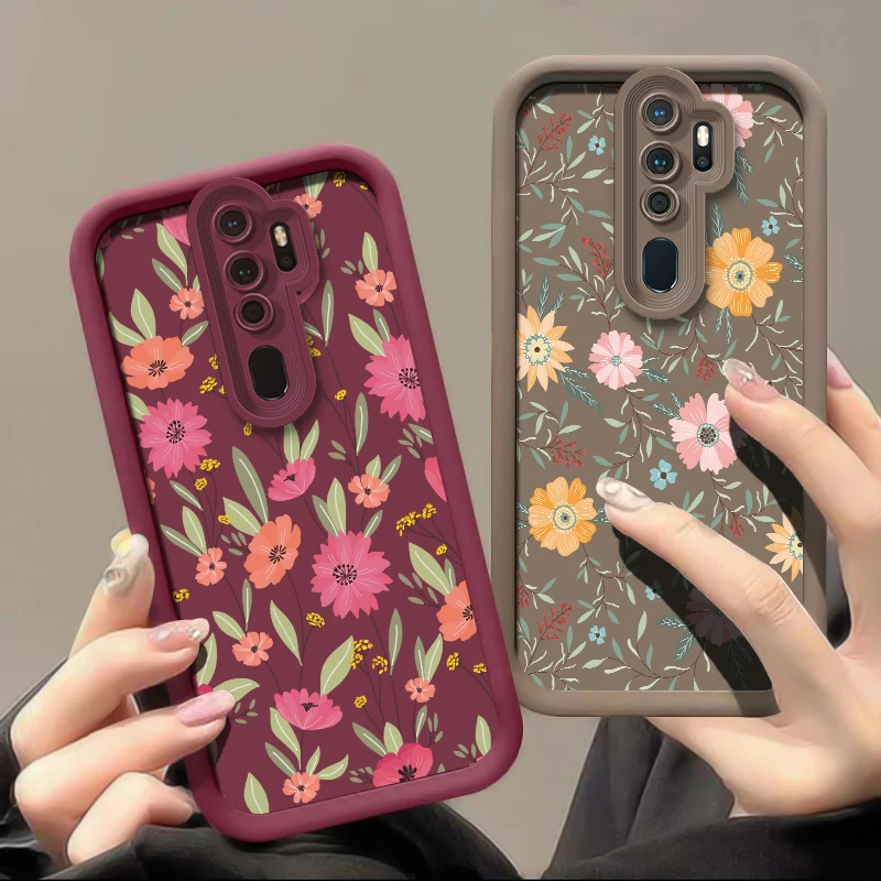 حافظة لهاتف OPPO A57 A57E A57S A55 A54S A53 A52 A38 A33 A32 A92S A92 A76 A74 A73 A72 A60 A58 غطاء زهري