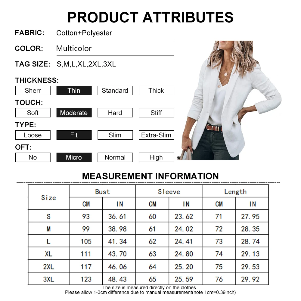 Veste cardigan monochrome à manches longues pour femme, blazer de bureau pour femme, revers combiné, noir, grande taille, olympiques de poche doublés, mode décontractée, nouveau