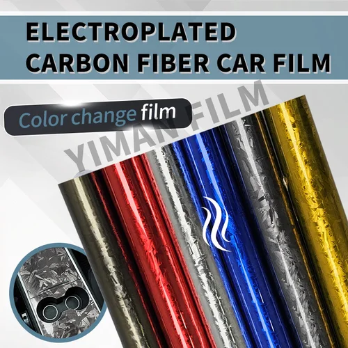 Galvanoplastia de alto brillo forjado rojo plata azul gris pegatinas para el coche envoltura de vinilo película Bon películas para carrocería de coche envoltura de fibra de carbono