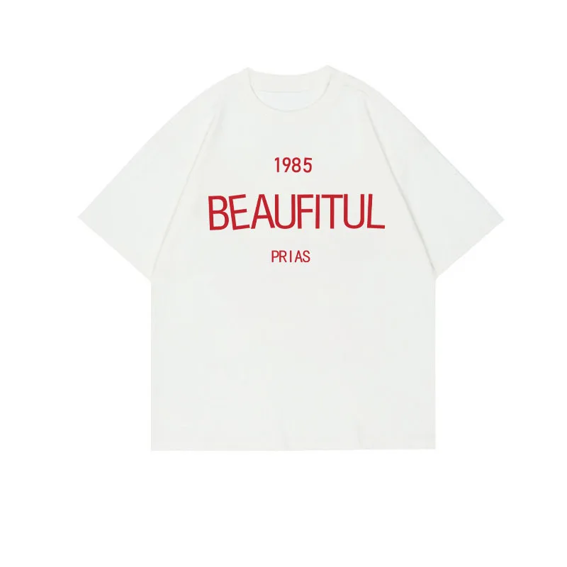 المرأة بسيطة 90s رسالة جرافيك تي شيرت ، قصيرة الأكمام بلوزة ، ملابس الإناث ، ملابس الشارع ، الصيف ، الكرتون ، Y2K ، الرجعية