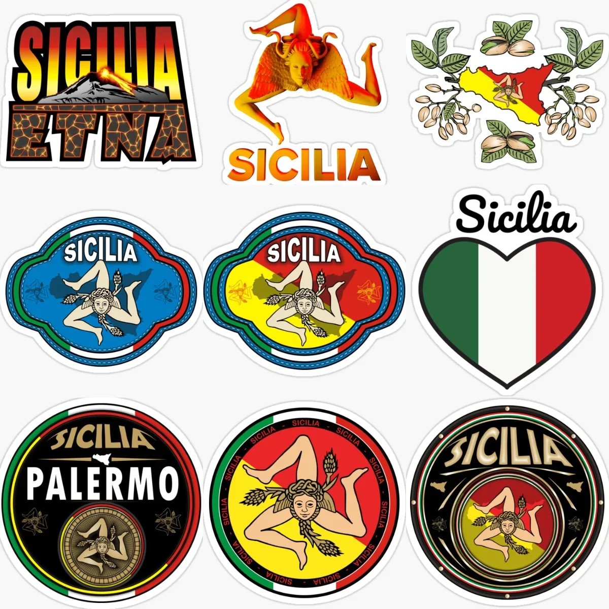 

Sicilia Flag Map Emblem PVC Car Sticker for Decorate Car Truck Van Fridge Bicycle Motorcycle Wall Decal Accessories