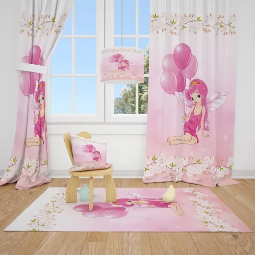 Cici Design Air Bubble Princess Child Baby Room Backdrop Curtain 2 Wing