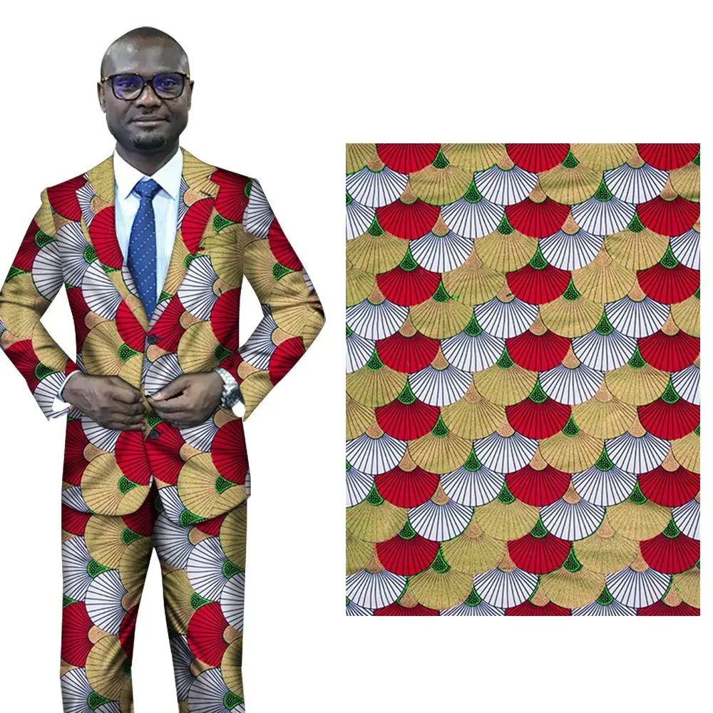 1 Yard Cotton African Fabric Ankara Gold Foil Shimmer Wax Print Fabric Geometric Printing Fabric