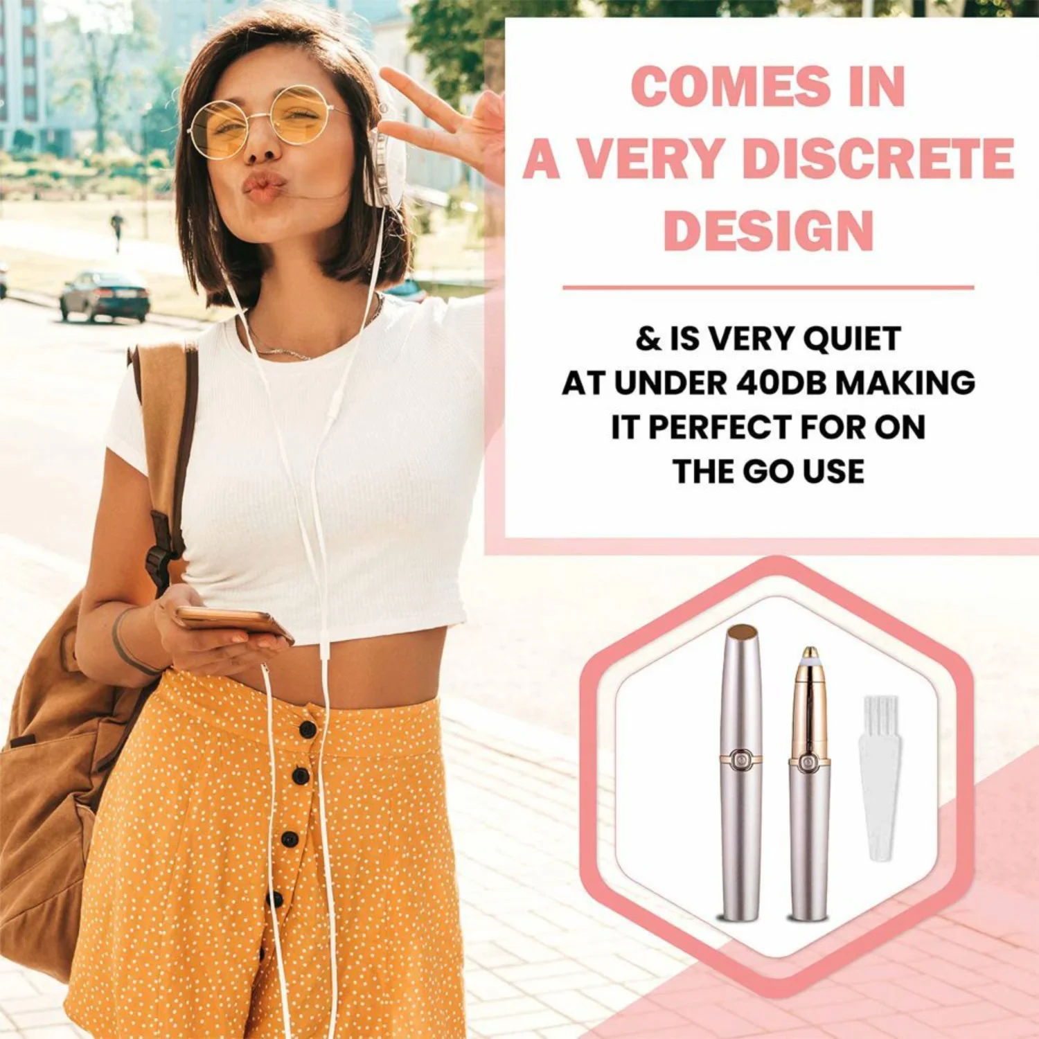 مزيل وتشذيب شعر الحواجب - ماكينة إزالة شعر الحواجب الكهربائية النسائية لتنعيم وتشكيل الحواجب - ماكينة حلاقة محمولة للحواجب