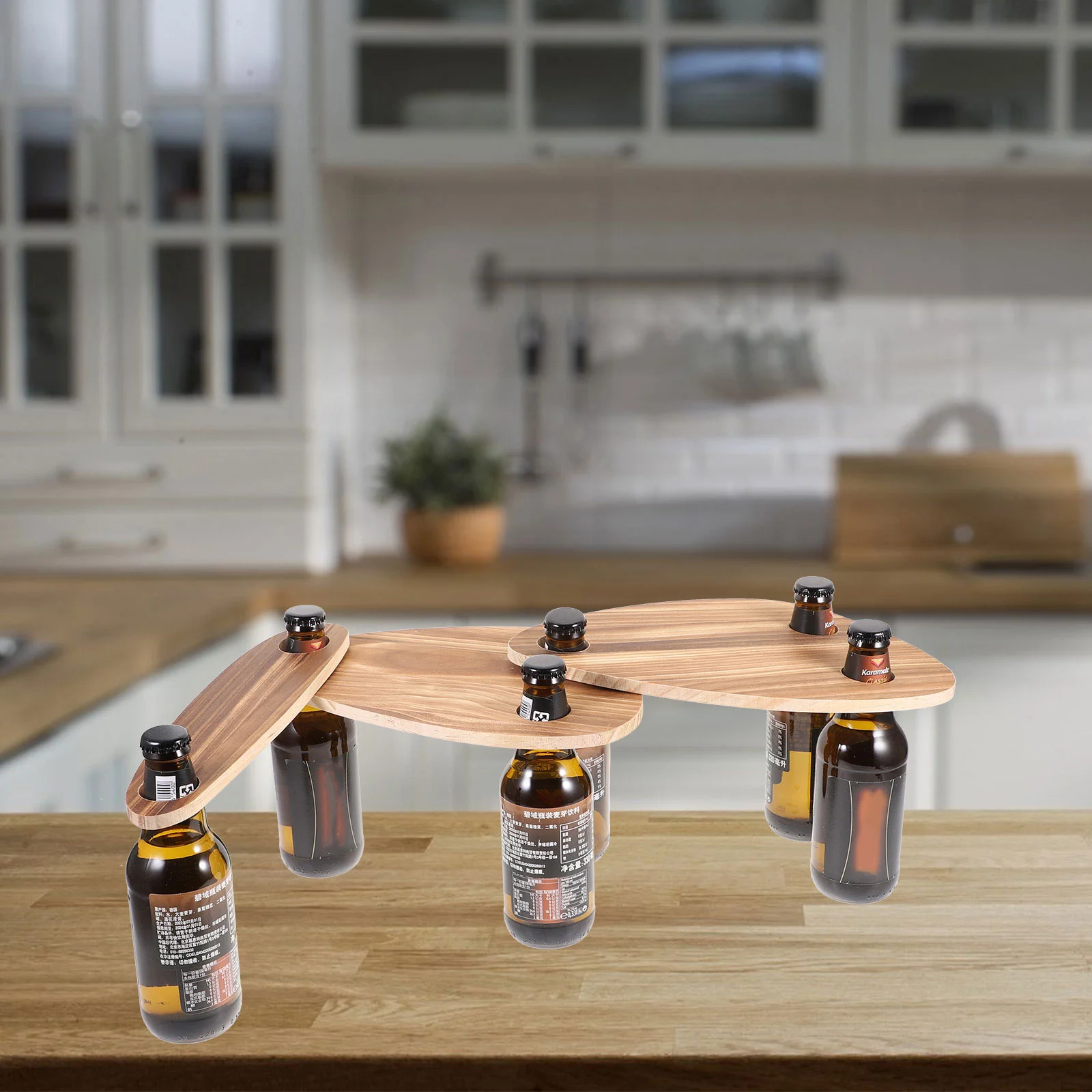 

3Pcs Flat Serving Board Bottle Topper Trays Wooden Bottle Serving Trays for Party wooden trays