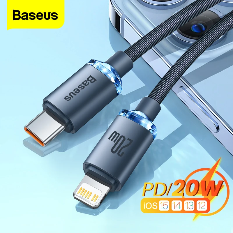 Baseus PD 20W USB C Cable For iPhone 14 13 12 11 Pro Max XR Mini Fast Charging Charger Type C Cable For iPad USBC Data Wire Cord