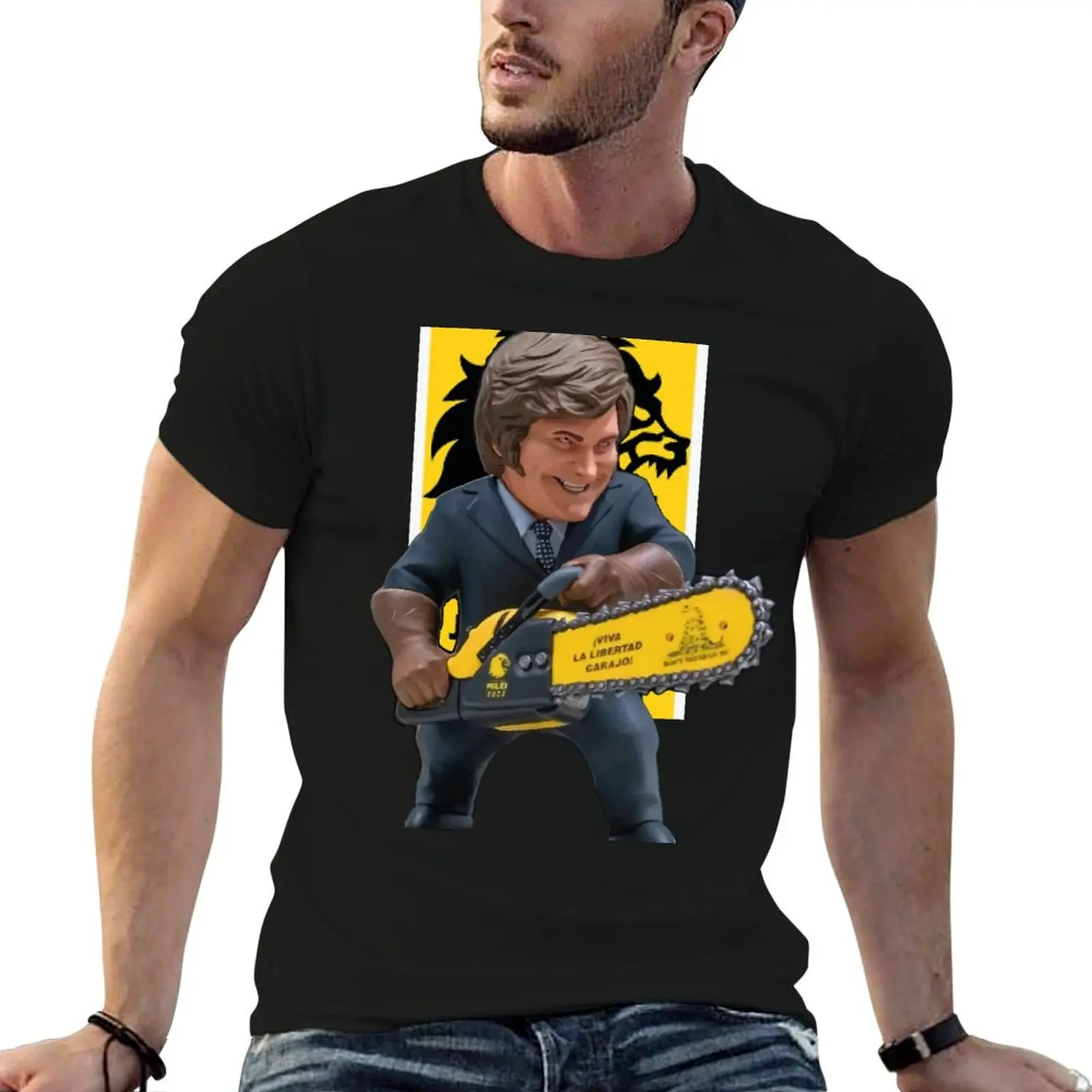 

Javier milei chainsaw T-Shirt graphic t shirts for man funny t shirts dark humor T-Shirt