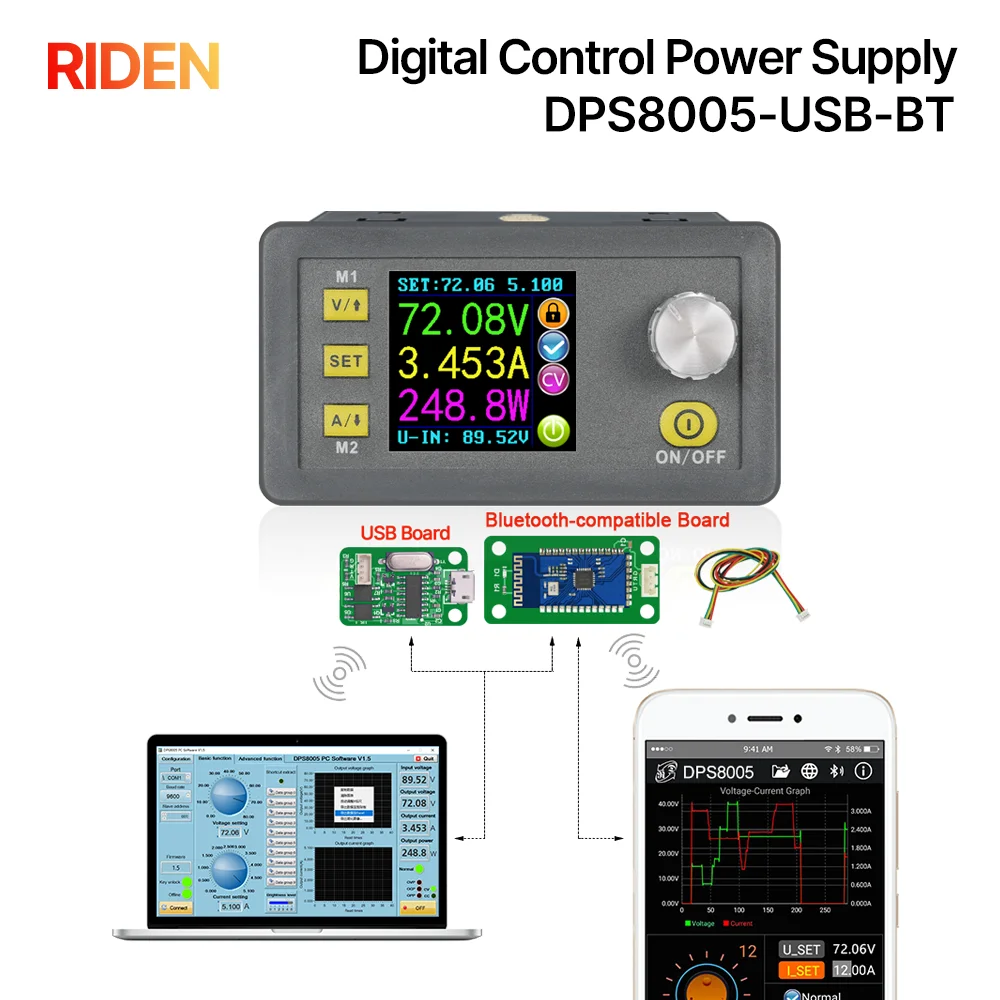 RIDEN DPS8005 programmable constant voltage current Step-down power supply module Voltmeter Ammeter buck converter 80V 5A