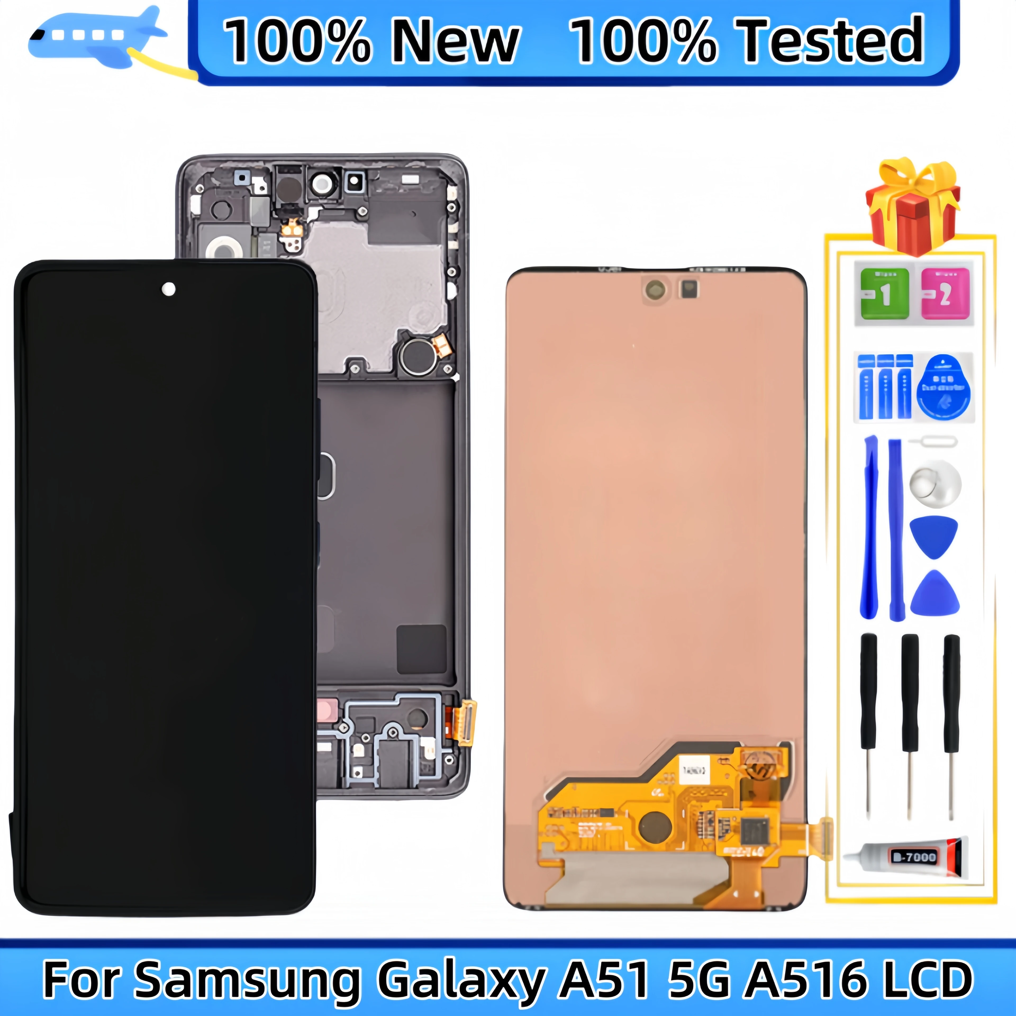 

LCD Display Touch Screen Digitizer Assembly Replacement, Samsung Galaxy A51 5G,A516B,SM-A516F, A516F/DSN, A516N, A516B/DS, A516U