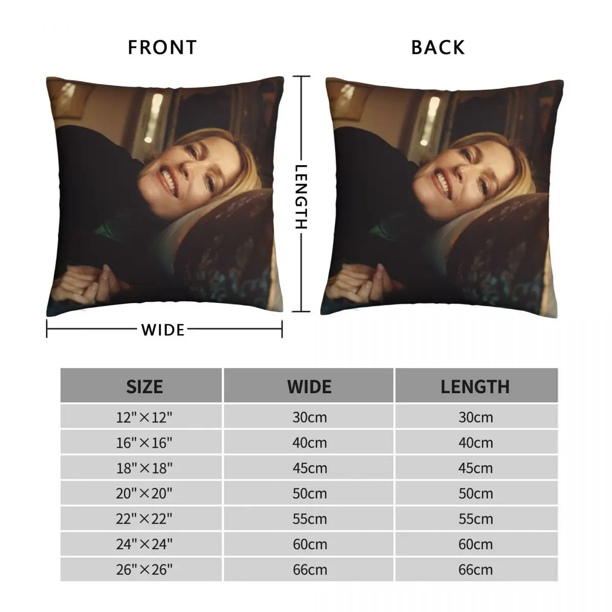 Gillian Anderson Pillowcase Polyester Linen Velvet Printed Zip Decor Pillow Case Room Cushion Cover