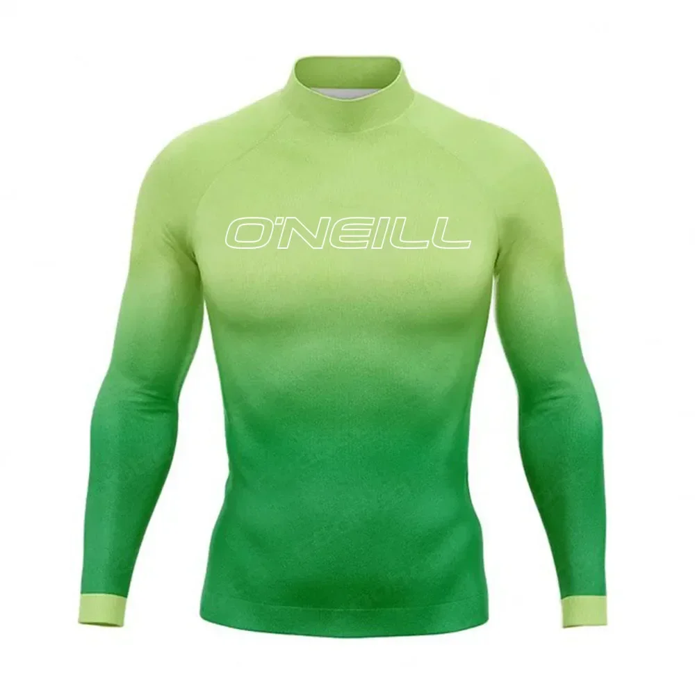 Men's Gradient Surfing Diving Suit Swimsuit Long Sleeved T-shirt UV Resistant Swimsuit Surfing Tight Fitting Shirt Sportswear image 4