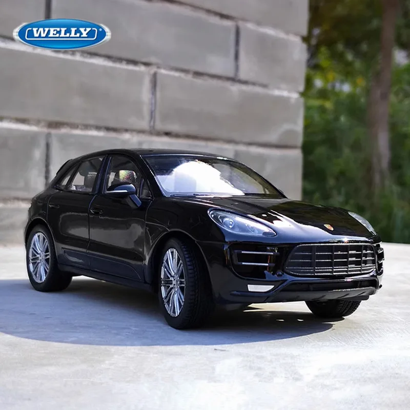 WELLY 1:24 Porsche Macan Turbo SUV Alloy Car Model Diecast Metal Vehicles Car Model High Simulation Collection Children Toy Gift