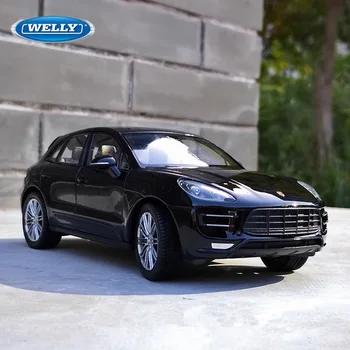 WELLY 1:24 Porsche Macan Turbo SUV Modello di auto in lega Diecast Veicoli in metallo Modello di auto Alta simulazione Collezione Giocattolo per bambini Regalo