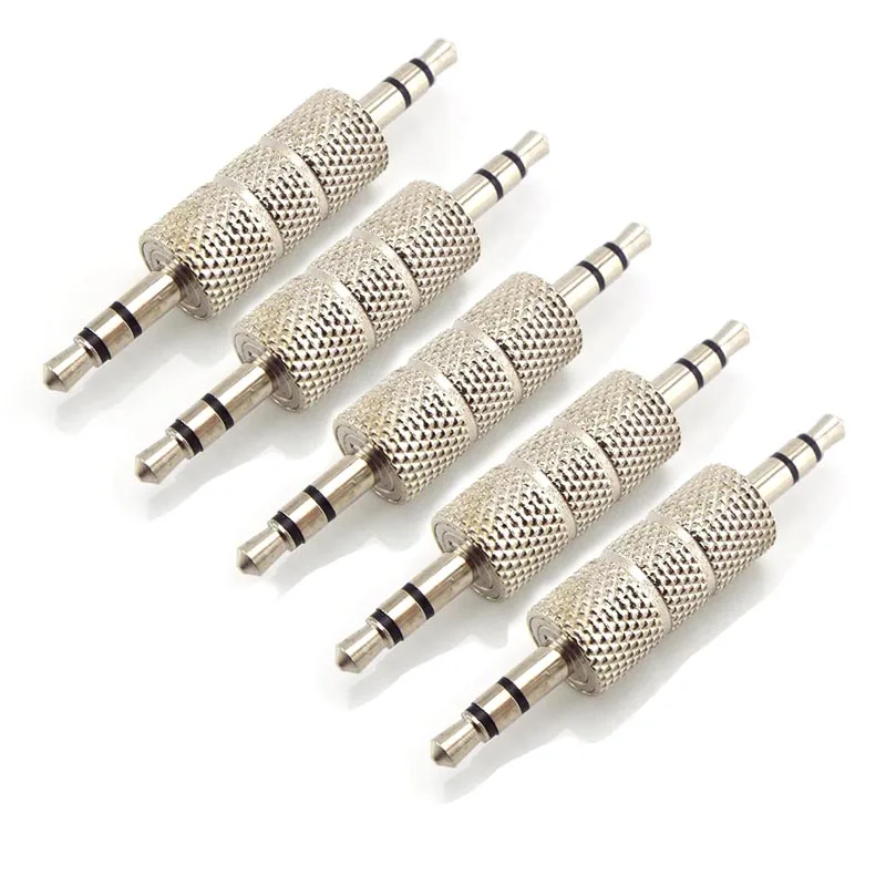 Konektor 3.5MM Jack ke Jack LURUS adaptor Audio nyata konektor 3.5mm 3 tiang Earphone Plug extender kawat