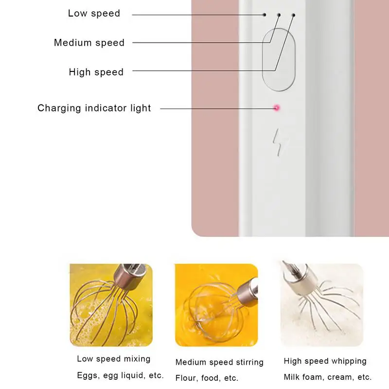 

Portable Electric Food Mixer Automatic Whisk Egg Beater Butter Cream Vertical Whipper Kitchen Cordless Hand Blender
