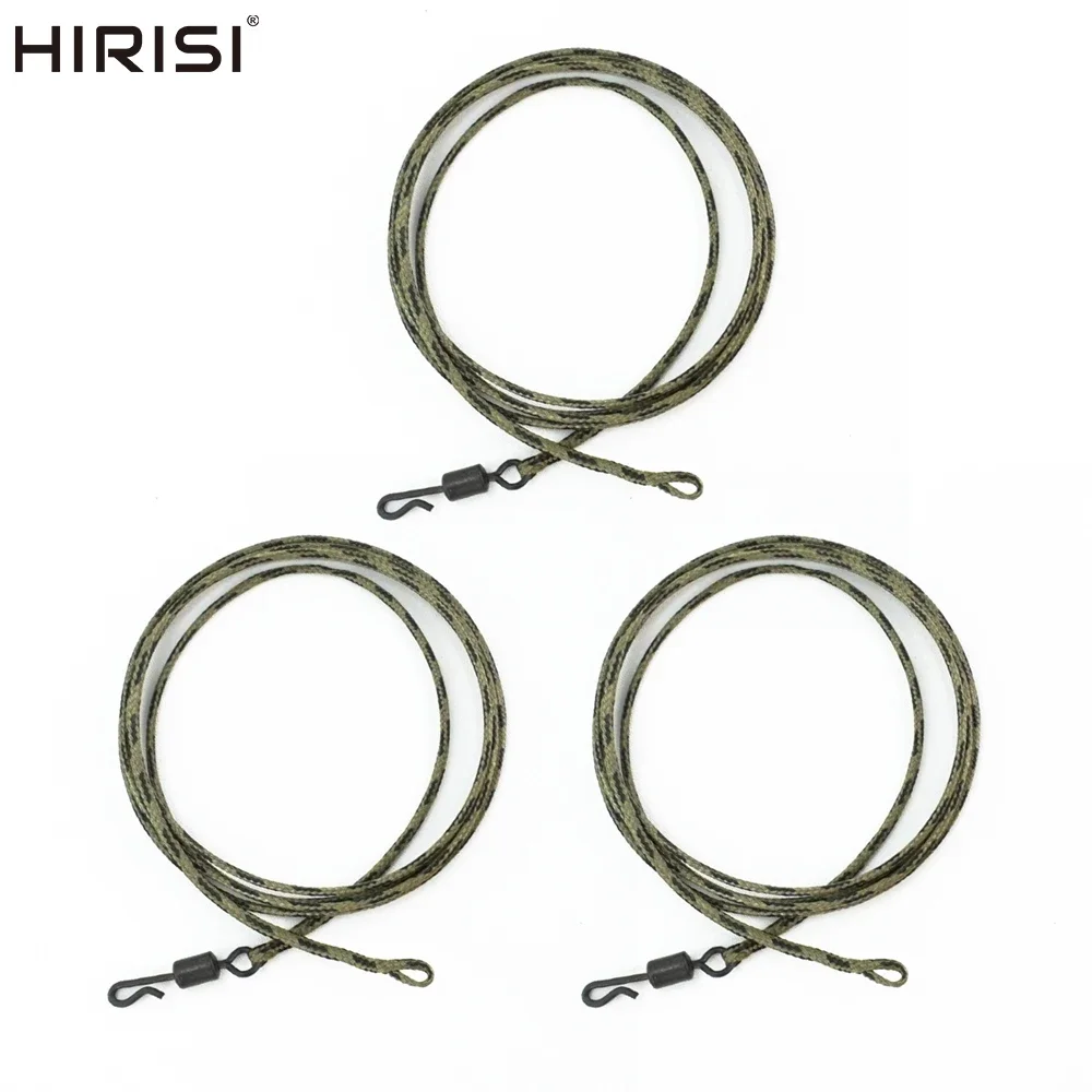 Hirisi 3 Stück Ready Leadcore Wirbel Schnellwechsel 12 Strang Braid Hooklink Karpfen Hubschrauber Rig Karpfenangeln Zubehör LC212