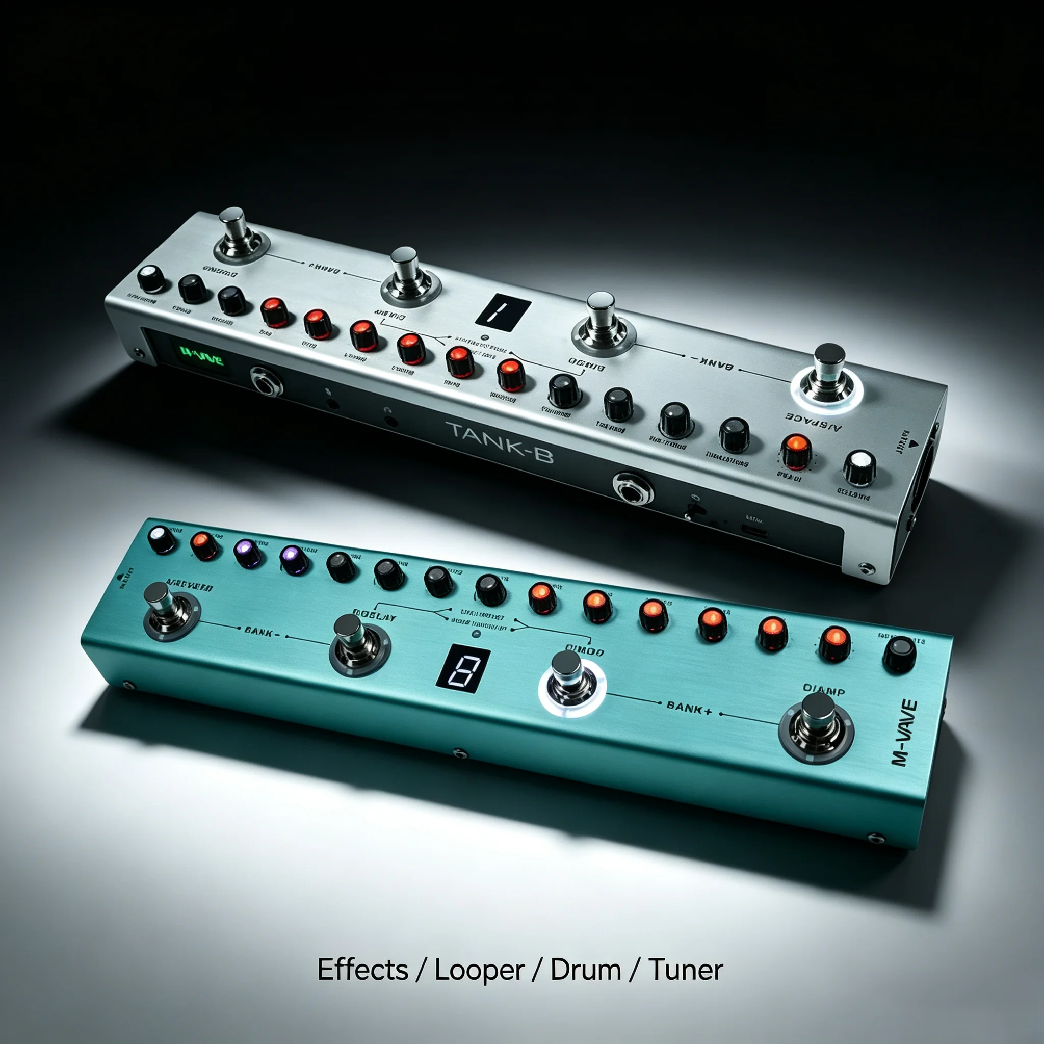 M‑VAVE TANK B & TANK G Multi‑Effects Processor, for Electric Bass & Guitar, Cabinet Simulation, IR Loader, EQ Adjustment, Internal Recording, Delay, XLR Balanced Output, Tuner, Wireless Bluetooth Playback