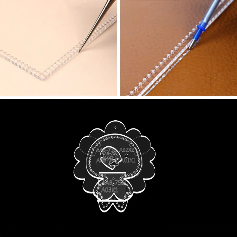 YOMDID Keychain Making Acrylic Template DIY Cartoon Bear Pendant Leather Stencils Decoration Handcraft Leathercraft Supplies