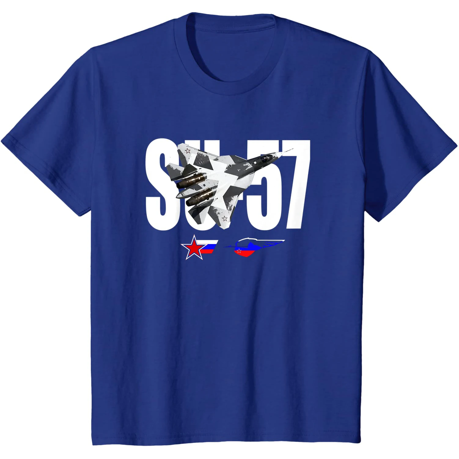 Russian Aerospace Force Sukhoi Su-57 Stealth Fighter T-Shirt. Premium Cotton Short Sleeve O-Neck Mens T Shirt New S-3XL