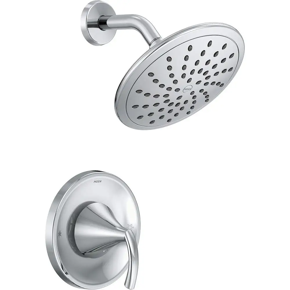 Shower Only System with Rainshower Showerhead Metal Bathroom Fixture Single Handle Chrome Finish Modern Durable Design